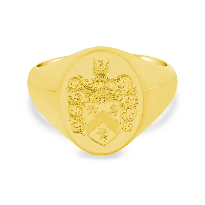 Trending Jewelry Now Available At Exclusive Prices Men's Oval Signet Ring - Small - Hand Engraved Family Crest / Logo Trending Jewelry Now Available At Exclusive Prices Men's Oval Signet Ring - Small - Hand Engraved Family Crest / Logo