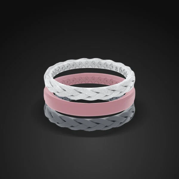 Fashion-Forward Geometric Jewelry For Contemporary Style Silicone Wedding Bands for Her | Stackable Wedding Band for Women | 6mm Fashion-Forward Geometric Jewelry For Contemporary Style Silicone Wedding Bands for Her | Stackable Wedding Band for Women | 6mm