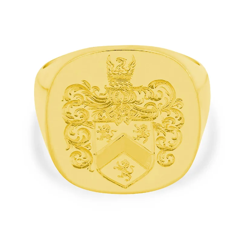 Affordable Glamour – Must-Have Jewelry At Special Rates Men's Square Signet Ring - Extra Large - Hand Engraved Family Crest / Logo Affordable Glamour – Must-Have Jewelry At Special Rates Men's Square Signet Ring - Extra Large - Hand Engraved Family Crest / Logo