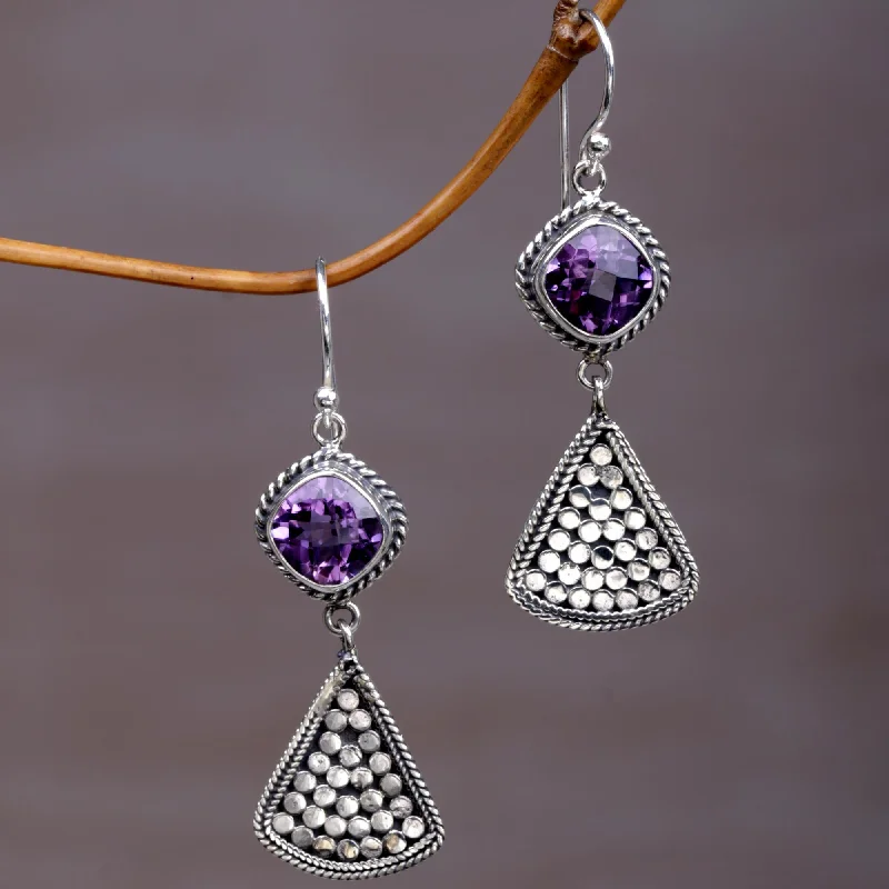 Limited Stock On Premium Jewelry At Low Prices Ascending Beauty Amethyst and Sterling Silver Dangle Earrings from Indonesia Limited Stock On Premium Jewelry At Low Prices Ascending Beauty Amethyst and Sterling Silver Dangle Earrings from Indonesia