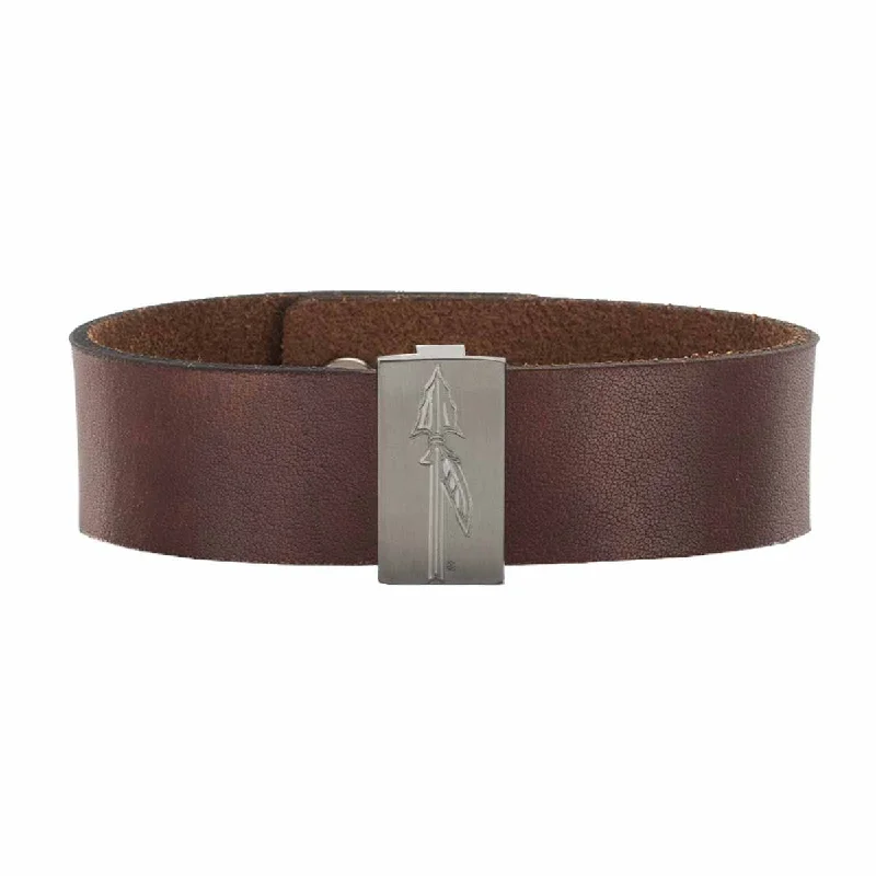 Must-Have Jewelry Pieces At Reduced Prices Rustic Cuff Spear Logo Brown Leather Cuff Bracelet Must-Have Jewelry Pieces At Reduced Prices Rustic Cuff Spear Logo Brown Leather Cuff Bracelet