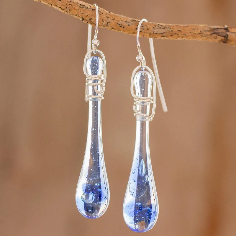 Gorgeous Jewelry, Limited-Time Savings Bubbling Spring Glass Dangle Earrings in Blue from Costa Rica (2 inch) Gorgeous Jewelry, Limited-Time Savings Bubbling Spring Glass Dangle Earrings in Blue from Costa Rica (2 inch)