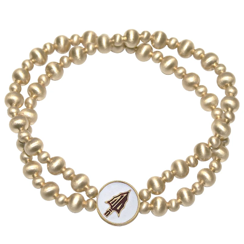 Canvas Arrowhead 2-Row Ball Bead Stretch Bracelet