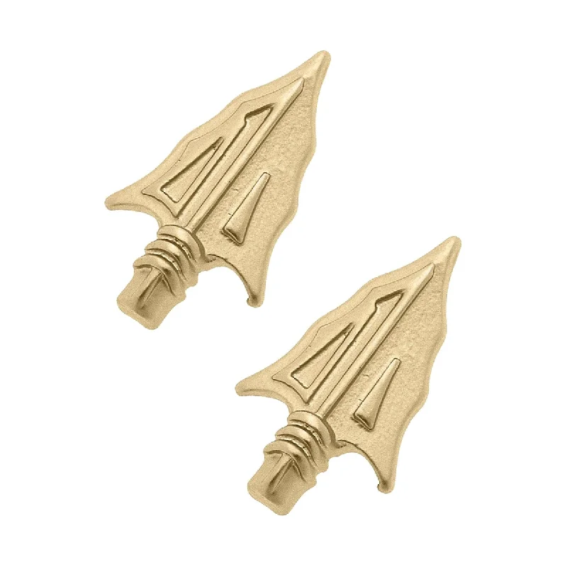 Canvas 24K Gold Plated Arrowhead Stud Earrings