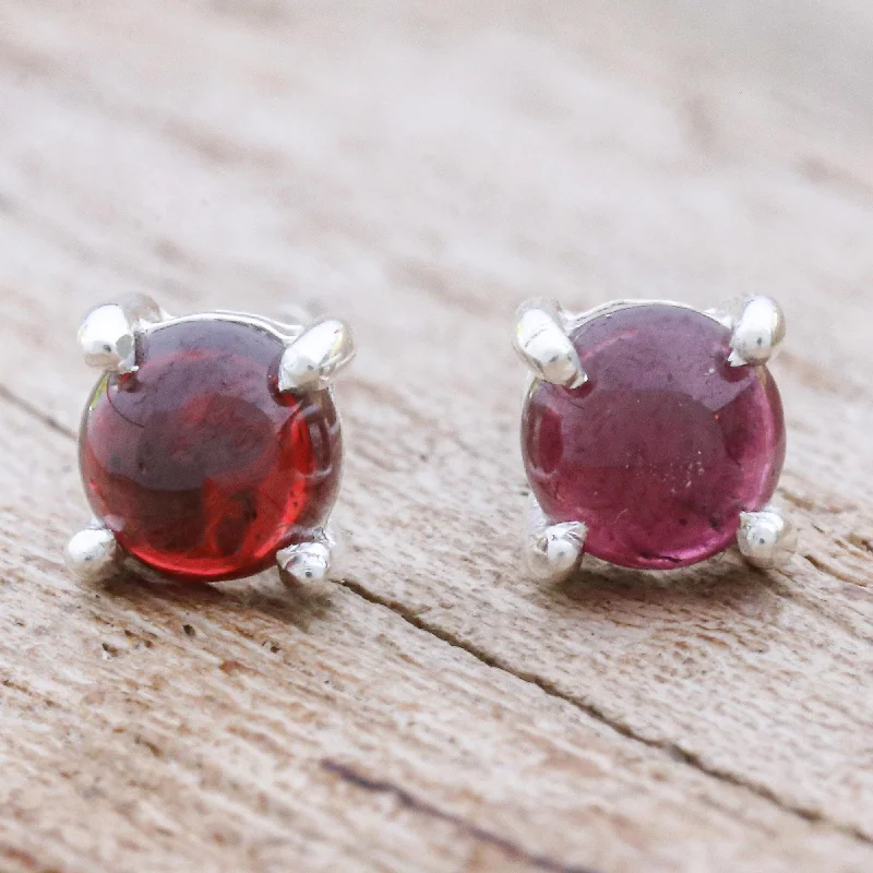 Special Offers On Handcrafted And Designer Jewelry Circle Moon in Crimson Thai Hand Made Sterling Silver Garnet Button Earrings Special Offers On Handcrafted And Designer Jewelry Circle Moon in Crimson Thai Hand Made Sterling Silver Garnet Button Earrings