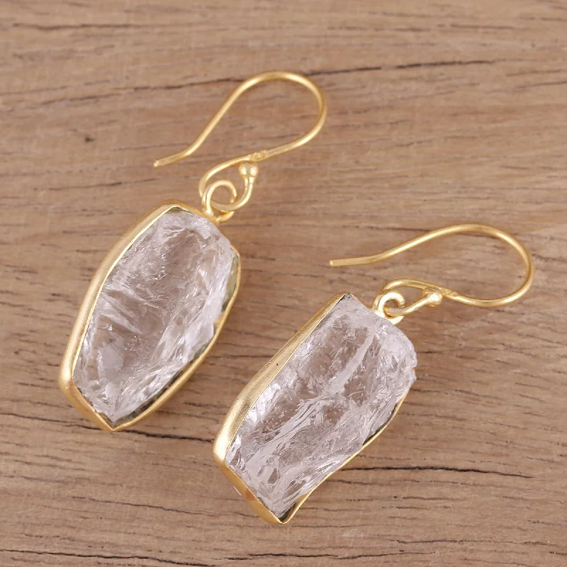 Chic And Stylish Jewelry At Discounted Prices Crystalline Delight Handmade 22k Gold Plated 925 Silver Crystal Quartz Earrings Chic And Stylish Jewelry At Discounted Prices Crystalline Delight Handmade 22k Gold Plated 925 Silver Crystal Quartz Earrings