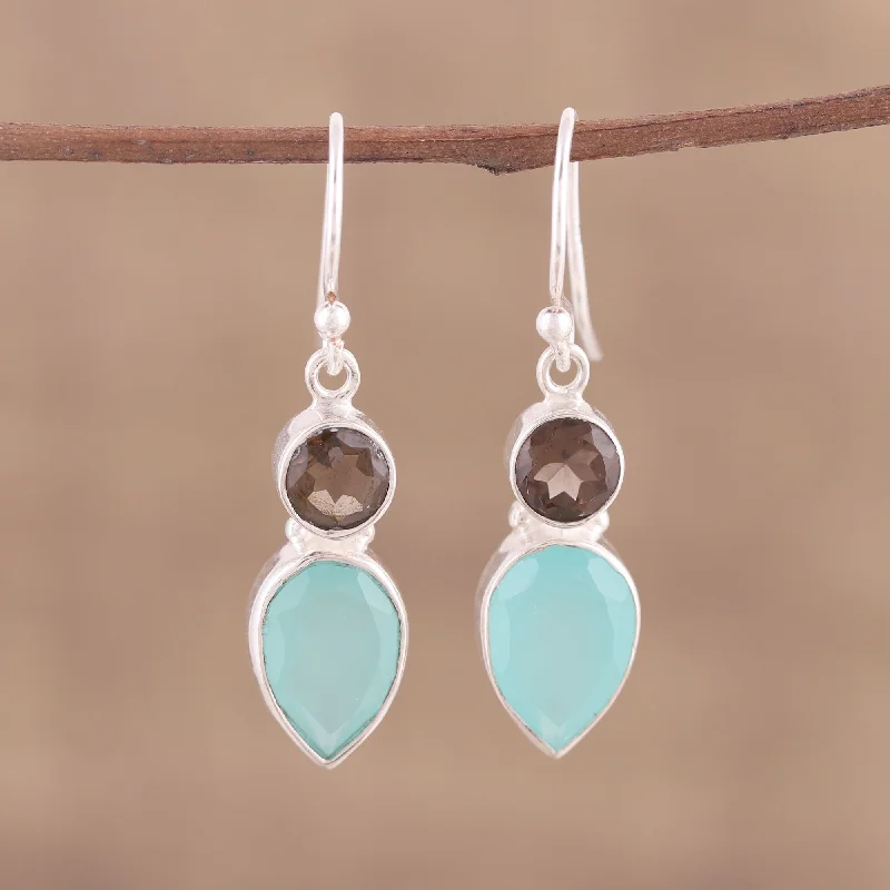 Big Savings On Your Favorite Jewelry Pieces Dazzling Alliance Chalcedony and Smoky Quartz Dangle Earrings from India Big Savings On Your Favorite Jewelry Pieces Dazzling Alliance Chalcedony and Smoky Quartz Dangle Earrings from India