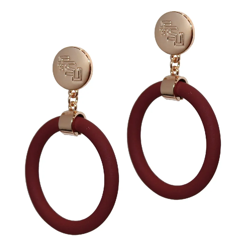 Get Ready To Sparkle – Special Jewelry Discounts Emerson Street Stacked FSU Garnet Hoop Stud Earrings Get Ready To Sparkle – Special Jewelry Discounts Emerson Street Stacked FSU Garnet Hoop Stud Earrings