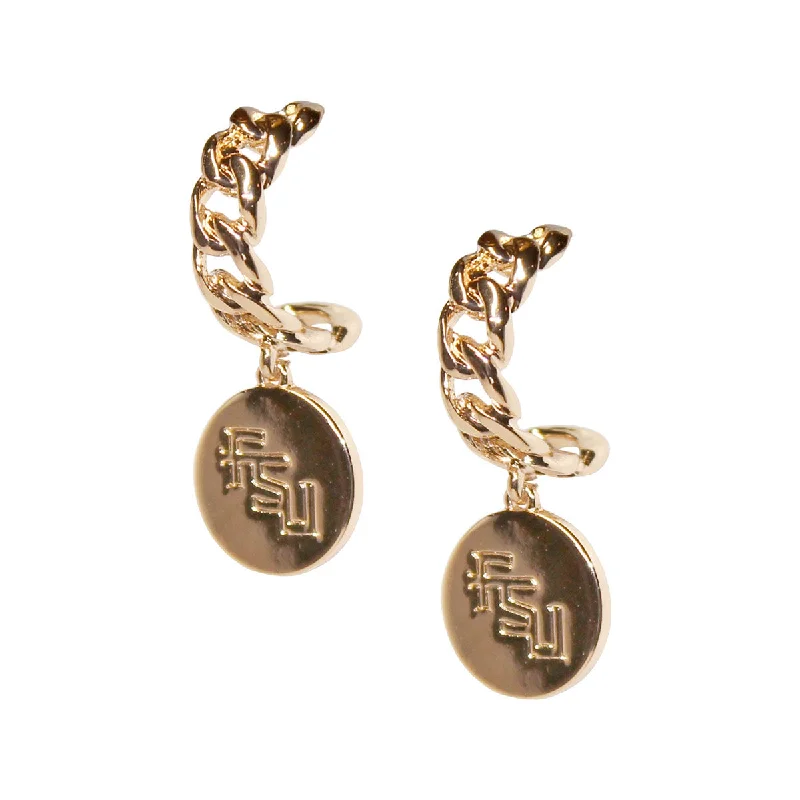 Emerson Street Stacked FSU Mini Dangle Half Hoop Stud Earrings