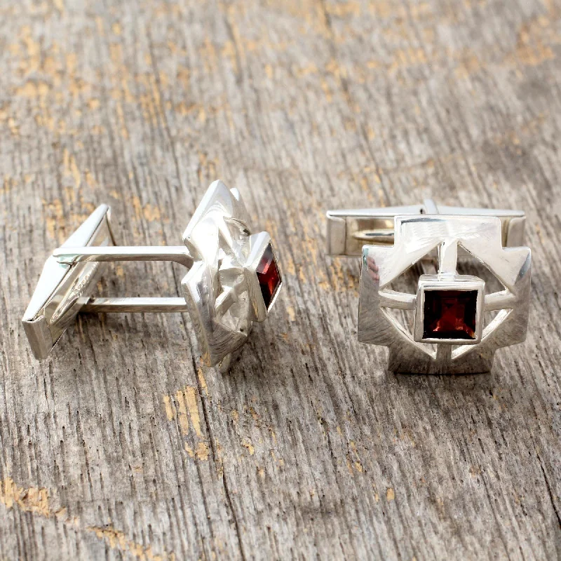 Limited-Time Offer On Elegant Jewelry Pieces Garnet & Sterling Silver Men's Cross Cufflinks Limited-Time Offer On Elegant Jewelry Pieces Garnet & Sterling Silver Men's Cross Cufflinks