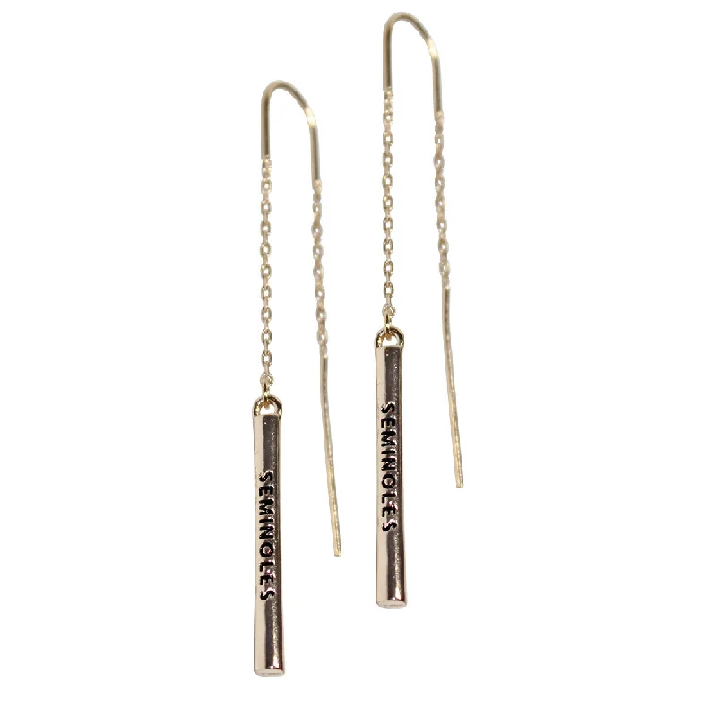 Emerson Street Seminoles Gold Bar Dangle Earrings