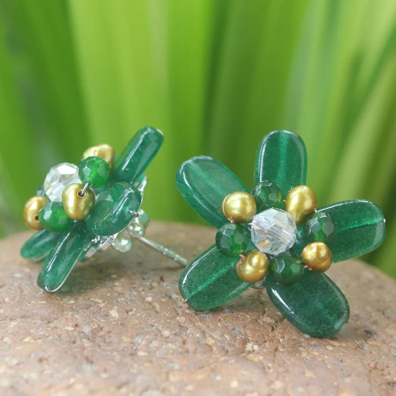 Exclusive Jewelry Sale Event – Shop Now Jungle Flowers Quartz Pearl Beaded Earrings
