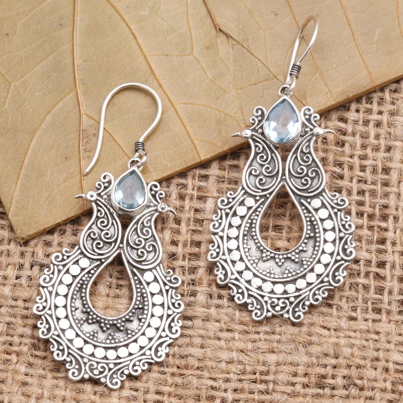 Sparkle In Style With Our Best Jewelry Deals Lavish Sky Blue Topaz Dangle Earrings Artisan Crafted in Bali Sparkle In Style With Our Best Jewelry Deals Lavish Sky Blue Topaz Dangle Earrings Artisan Crafted in Bali