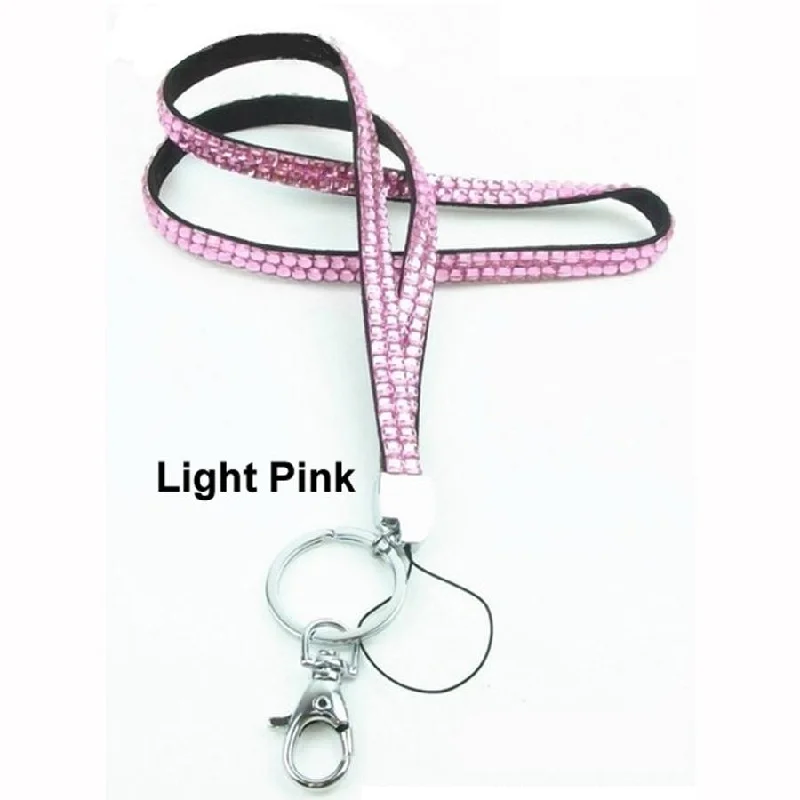 Light Pink Rhinestone Crystal Lanyards