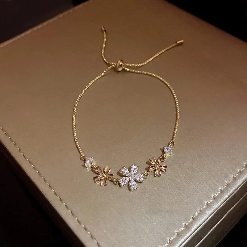 Get The Jewelry You Love At A Price You Love Luxurious Gold Color Adjustable Flower Bracelet Model-14 Get The Jewelry You Love At A Price You Love Luxurious Gold Color Adjustable Flower Bracelet Model-14