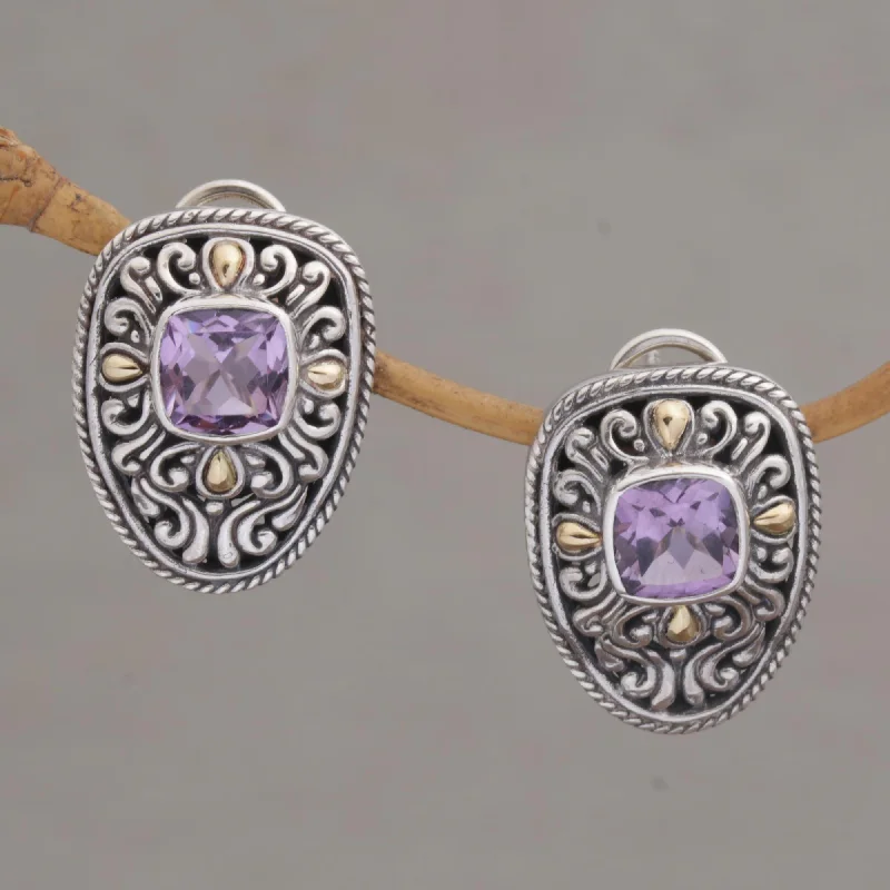 Exclusive Jewelry Sale – Limited-Time Discounts Luxurious Swirls Sterling Silver and Amethyst Drop Earrings with Gold Accents Exclusive Jewelry Sale – Limited-Time Discounts Luxurious Swirls Sterling Silver and Amethyst Drop Earrings with Gold Accents