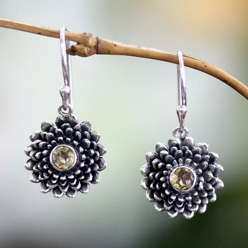 Elegant Jewelry Styles At Budget-Friendly Prices November Chrysanthemum Citrine Dangle Earrings Elegant Jewelry Styles At Budget-Friendly Prices November Chrysanthemum Citrine Dangle Earrings