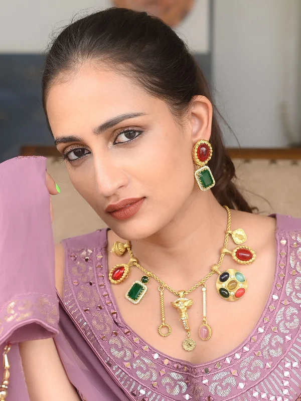 Sparkle For Less – Shop Our Limited-Time Jewelry Deals Odette Gold Mixed Metal Embellished Gold Plated Neckpiece Set For Women Sparkle For Less – Shop Our Limited-Time Jewelry Deals Odette Gold Mixed Metal Embellished Gold Plated Neckpiece Set For Women