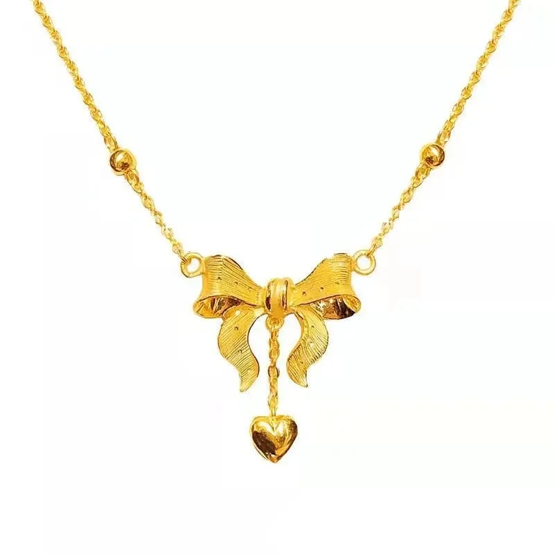 Luxury Jewelry Without The Luxury Price Tag Princess Chain Gold Clavicle Chain Wedding Sand Gold Love Model-22 Luxury Jewelry Without The Luxury Price Tag Princess Chain Gold Clavicle Chain Wedding Sand Gold Love Model-22