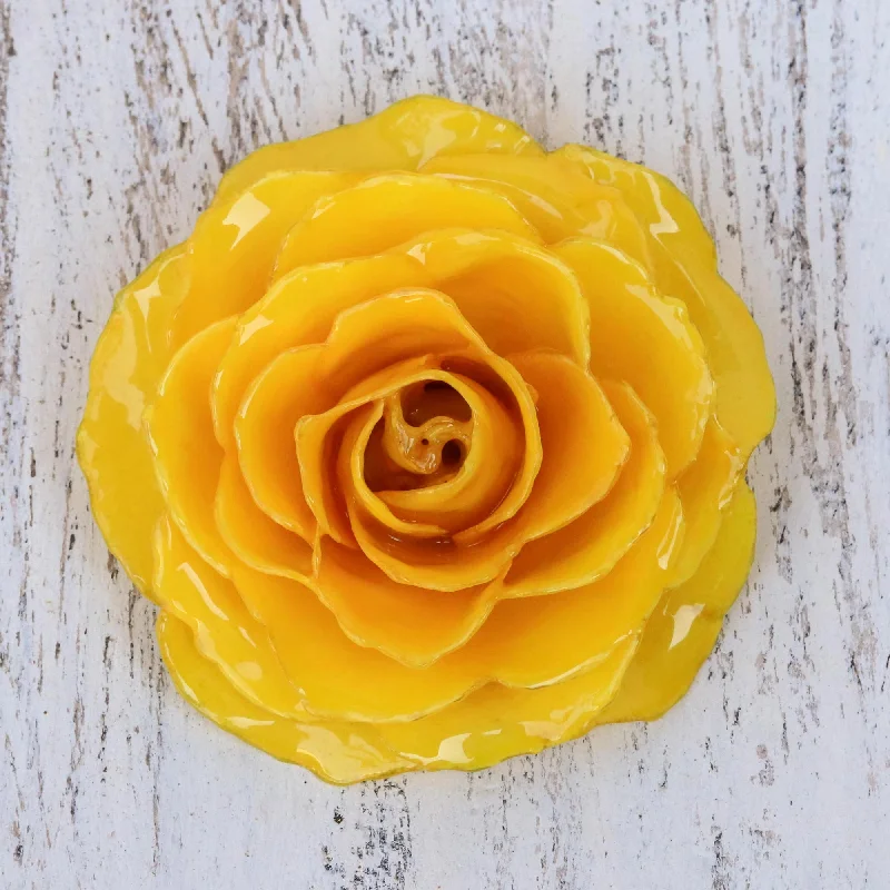 Shop Jewelry That Shines Without The High Price Rosy Mood in Yellow Flower Brooch