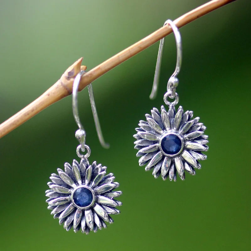 Huge Markdowns On Premium Jewelry Styles September Aster Sapphire Dangle Earrings