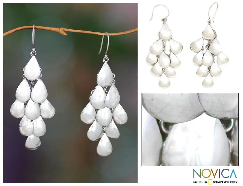 Get Your Favorite Jewelry At The Best Price Shower of Petals Silver Chandelier Earrings