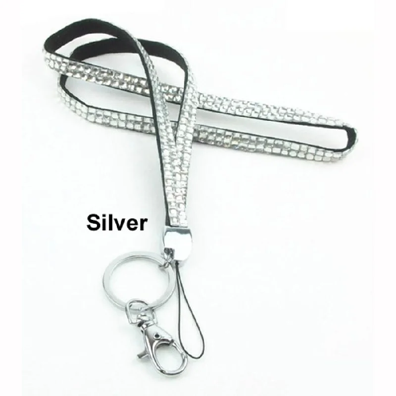 Silver Rhinestone Crystal Lanyards