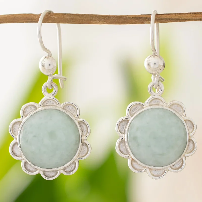 High-Quality Jewelry At A Fraction Of The Cost Solar Apple Flower Jade & Silver Dangle Earrings High-Quality Jewelry At A Fraction Of The Cost Solar Apple Flower Jade & Silver Dangle Earrings