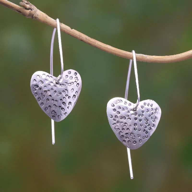 Limited-Stock Jewelry Clearance – Grab Your Favorites Now Speckled Hearts Sterling Silver heart Drop Earrings from Bali Limited-Stock Jewelry Clearance – Grab Your Favorites Now Speckled Hearts Sterling Silver heart Drop Earrings from Bali