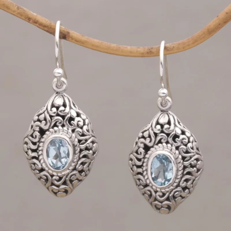 Exclusive Jewelry Bundles At Discounted Rates Tabanan Tendrils Sterling Silver and Blue Topaz Dangle Earrings from Bali Exclusive Jewelry Bundles At Discounted Rates Tabanan Tendrils Sterling Silver and Blue Topaz Dangle Earrings from Bali