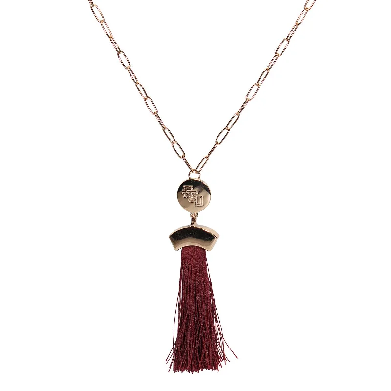 Exclusive Jewelry Markdowns – Limited-Time Offer Emerson Street Stacked FSU Tassel Necklace Exclusive Jewelry Markdowns – Limited-Time Offer Emerson Street Stacked FSU Tassel Necklace