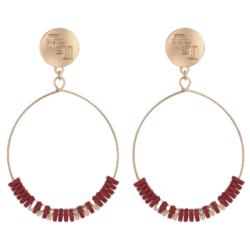 Unique Jewelry For Less – Shop The Sale Now Emerson Street Stacked FSU Charm Beaded Hoop Earrings Unique Jewelry For Less – Shop The Sale Now Emerson Street Stacked FSU Charm Beaded Hoop Earrings