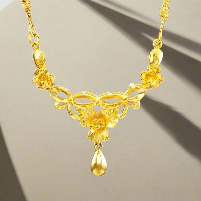 Stunning Statement Jewelry, Unbeatable Discounts Yellow Plated Flower Pendant for Women Luxury Tulip Rose Flower One Necklace Model-01 Stunning Statement Jewelry, Unbeatable Discounts Yellow Plated Flower Pendant for Women Luxury Tulip Rose Flower One Necklace Model-01