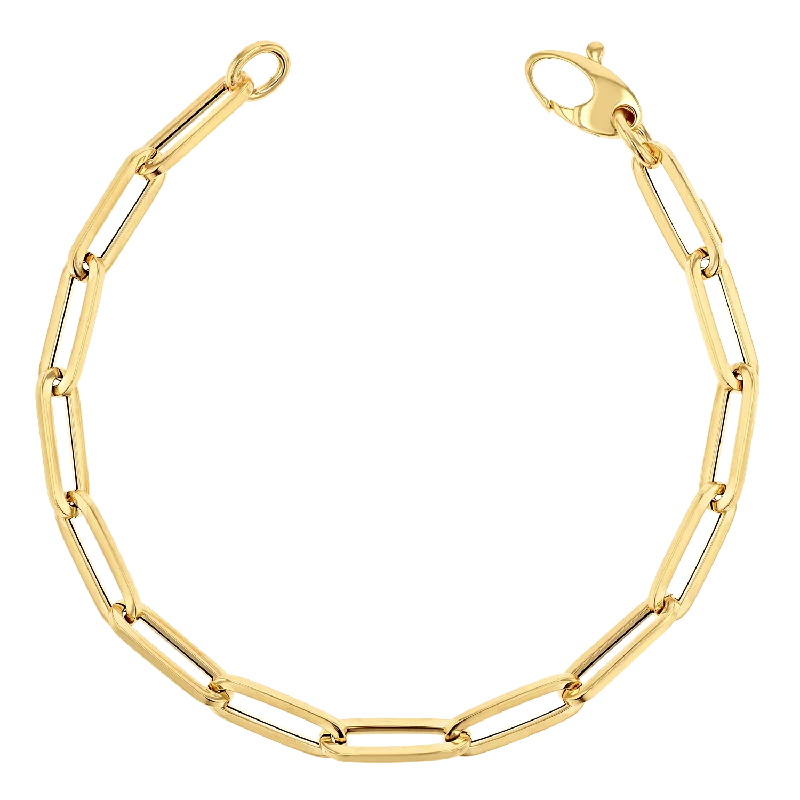 Don't Miss Out – Shop Elegant Jewelry For Less 14K Large Paper Clip Chain Bracelet Don't Miss Out – Shop Elegant Jewelry For Less 14K Large Paper Clip Chain Bracelet
