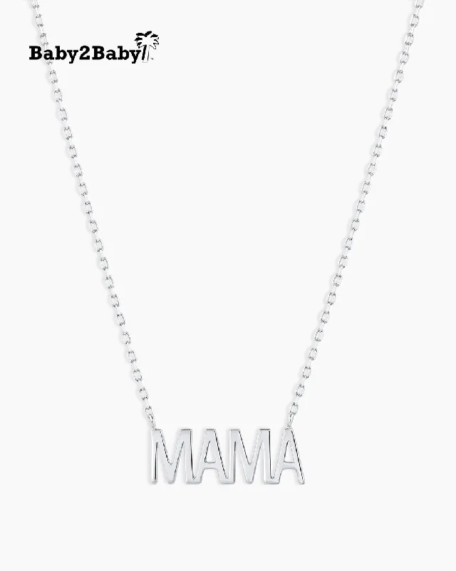 Fashion-Forward Jewelry At Exclusive Discounts 14k White Gold Mama Necklace
