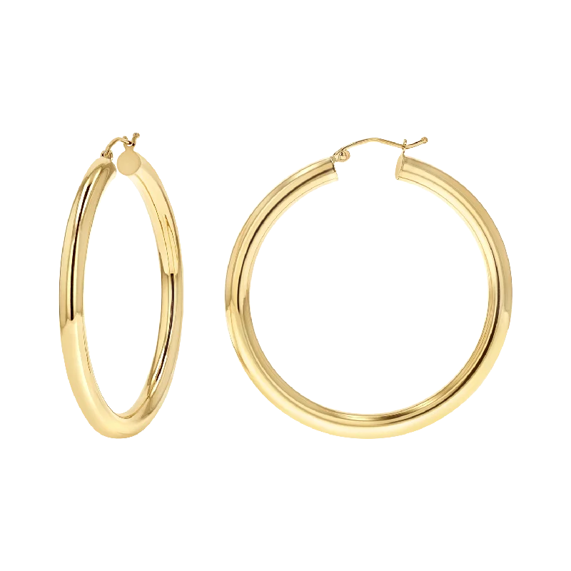 Grab Your Dream Jewelry At The Lowest Prices 4mm Gold Tube Hoop Earrings