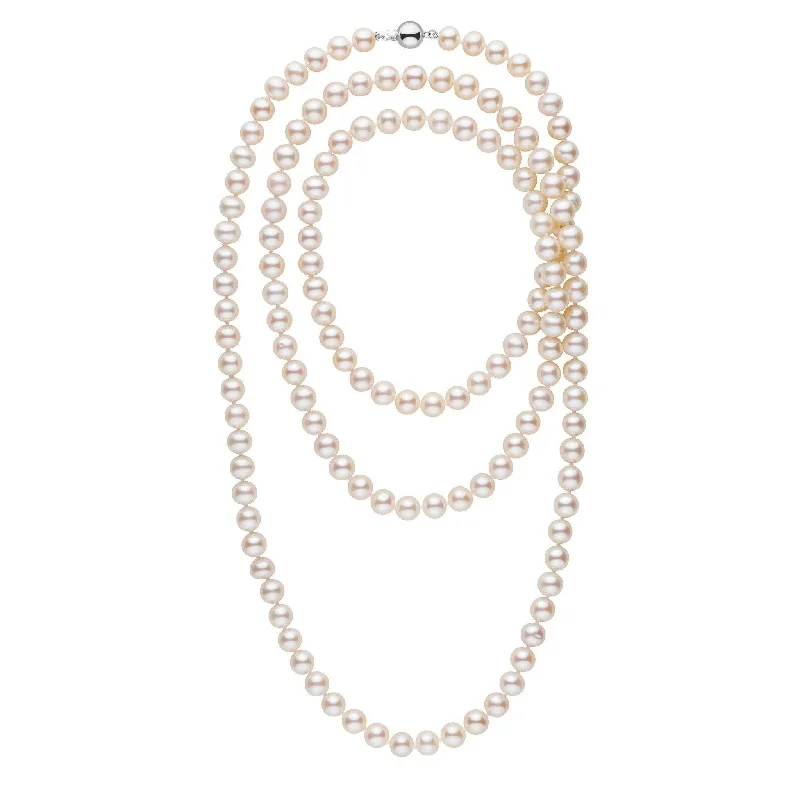 Exclusive Gemstone Jewelry At Special Prices 52-inch 8.5-9.5 mm AA+ White Freshwater Pearl Necklace Exclusive Gemstone Jewelry At Special Prices 52-inch 8.5-9.5 mm AA+ White Freshwater Pearl Necklace