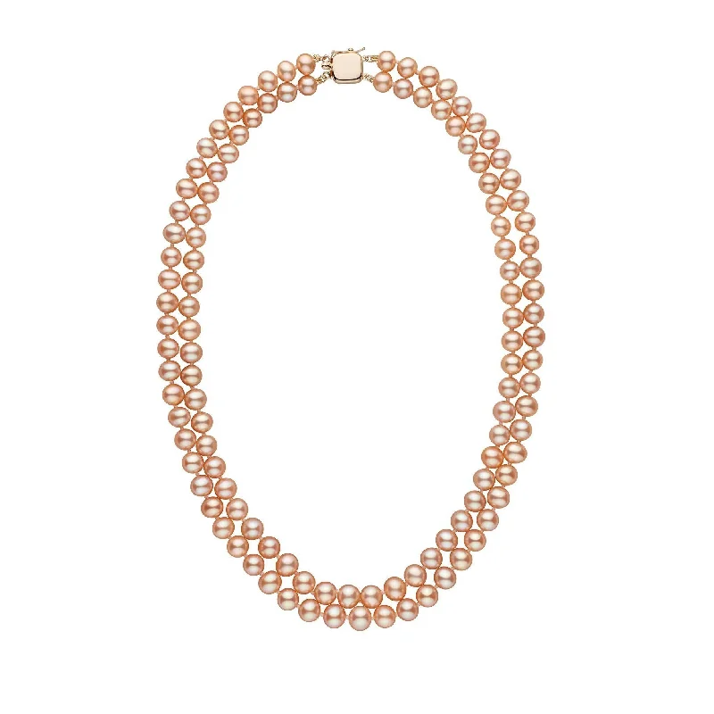 Must-Have Jewelry At Irresistible Discounts 6.5-7.0 mm Double Strand AAA Pink to Peach Freshwater Pearl Necklace Must-Have Jewelry At Irresistible Discounts 6.5-7.0 mm Double Strand AAA Pink to Peach Freshwater Pearl Necklace