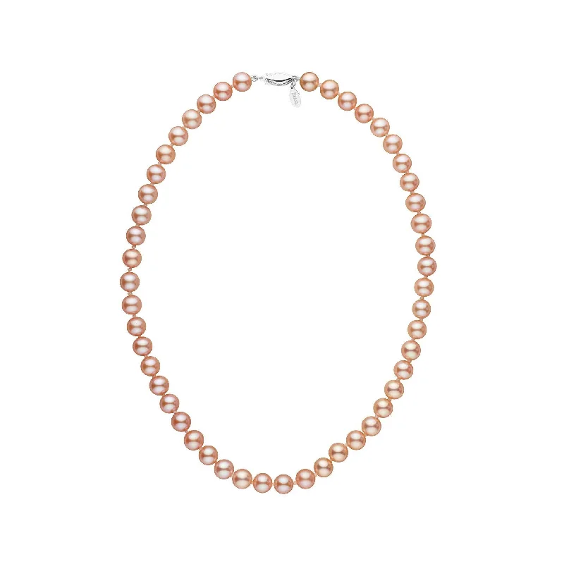 Discounted Jewelry For A Glamorous Look 7.5-8.0 mm 16 Inch Pink to Peach Freshadama Freshwater Pearl Necklace Discounted Jewelry For A Glamorous Look 7.5-8.0 mm 16 Inch Pink to Peach Freshadama Freshwater Pearl Necklace