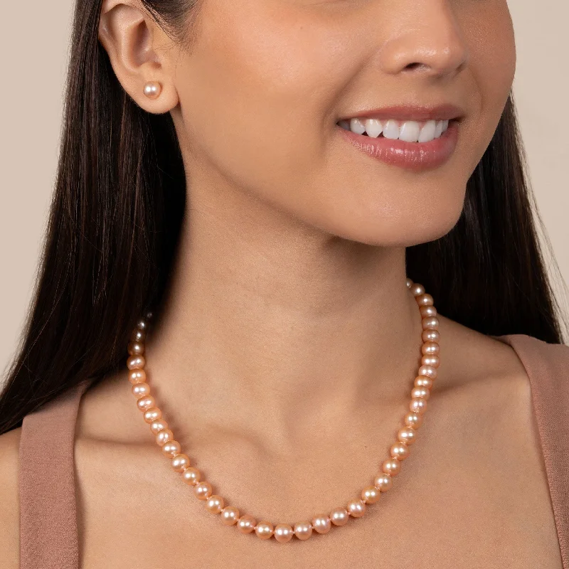 Handcrafted Jewelry Sale – Unique Designs At Low Prices 7.5-8.0 mm 18 Inch AA+ Pink to Peach Freshwater Pearl Necklace Handcrafted Jewelry Sale – Unique Designs At Low Prices 7.5-8.0 mm 18 Inch AA+ Pink to Peach Freshwater Pearl Necklace