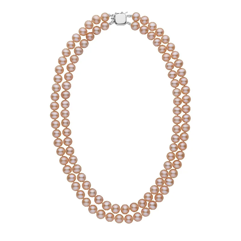 Shine Bright With Our Special Jewelry Promotions 7.5-8.0 mm Double Strand AA+ Pink to Peach Freshwater Pearl Necklace Shine Bright With Our Special Jewelry Promotions 7.5-8.0 mm Double Strand AA+ Pink to Peach Freshwater Pearl Necklace