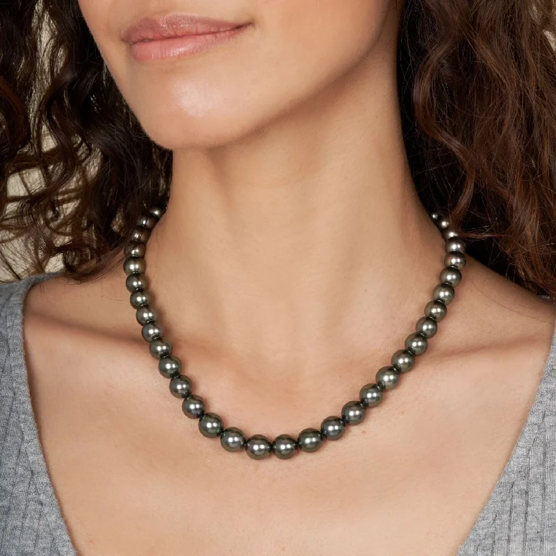 Get The Sparkle You Love At Prices You Adore 8.0-10.1 mm AA+/AAA Tahitian Round Pearl Necklace Get The Sparkle You Love At Prices You Adore 8.0-10.1 mm AA+/AAA Tahitian Round Pearl Necklace