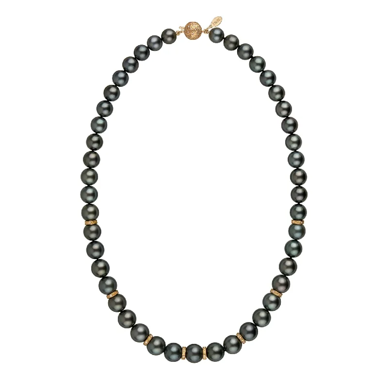 Shop Dazzling Jewelry At The Best Prices Refined Celestial 8.0-9.9 mm AAA Tahitian Round Pearl and Diamond Necklace Shop Dazzling Jewelry At The Best Prices Refined Celestial 8.0-9.9 mm AAA Tahitian Round Pearl and Diamond Necklace