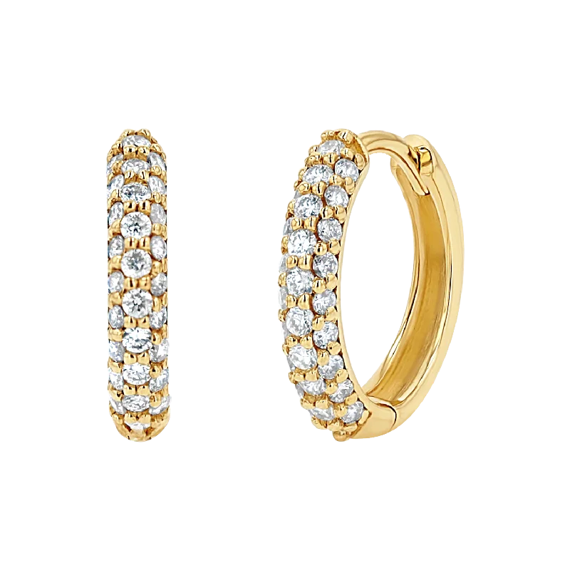 Don't Miss Out On Jaw-Dropping Jewelry Discounts Amour Three Row Diamond Huggies