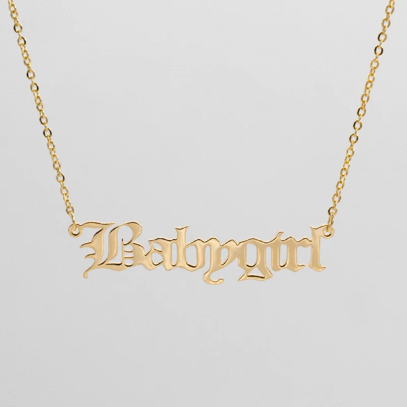 Grab Your Favorite Jewelry At The Lowest Prices Babygirl Old English Necklace