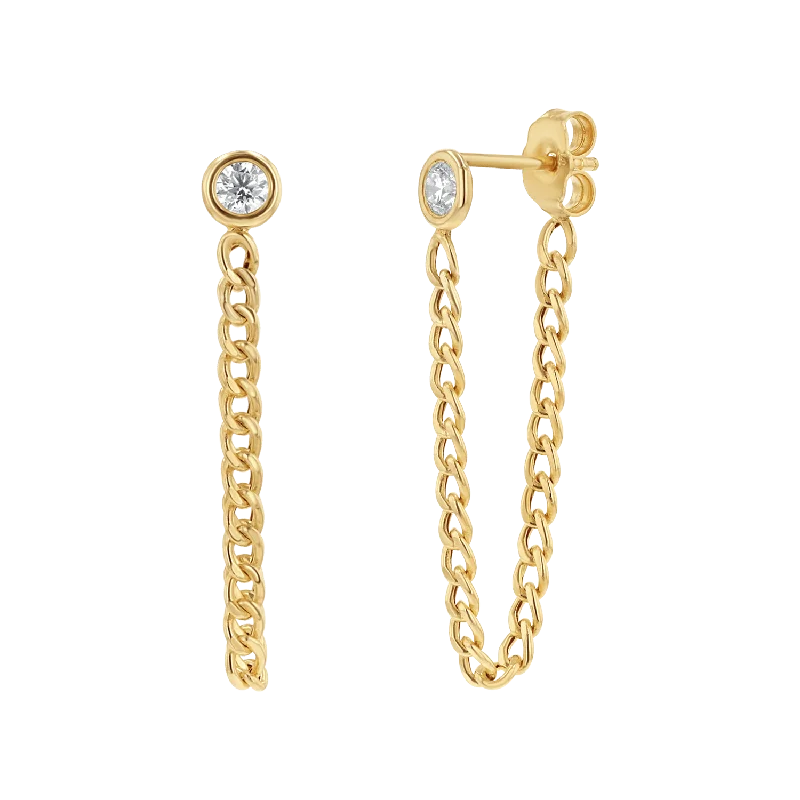 Chic, Trendy, And Affordable Jewelry Sale Cuban Link Drop Chain Diamond Earring
