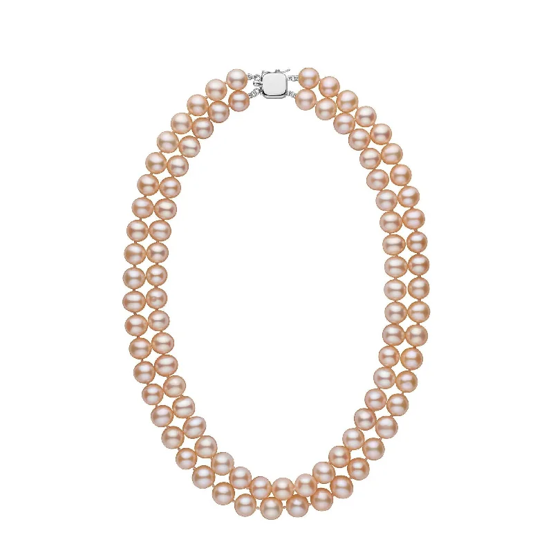 Dainty And Elegant Jewelry Now At Reduced Prices Double Strand 8.5-9.0 mm AA+ Pink to Peach Freshwater Pearl Necklace Dainty And Elegant Jewelry Now At Reduced Prices Double Strand 8.5-9.0 mm AA+ Pink to Peach Freshwater Pearl Necklace