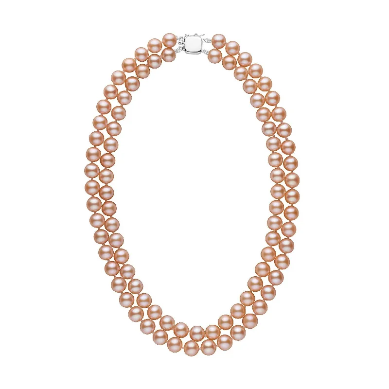 Your Dream Jewelry At Dream Prices Double Strand 8.5-9.0 mm AAA Pink to Peach Freshwater Pearl Necklace Your Dream Jewelry At Dream Prices Double Strand 8.5-9.0 mm AAA Pink to Peach Freshwater Pearl Necklace