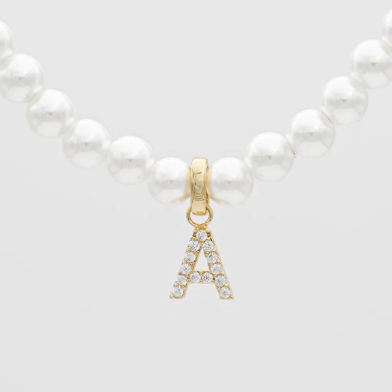 Luxury Jewelry At Unbeatable Discounts ICY Pearl Initial Necklace