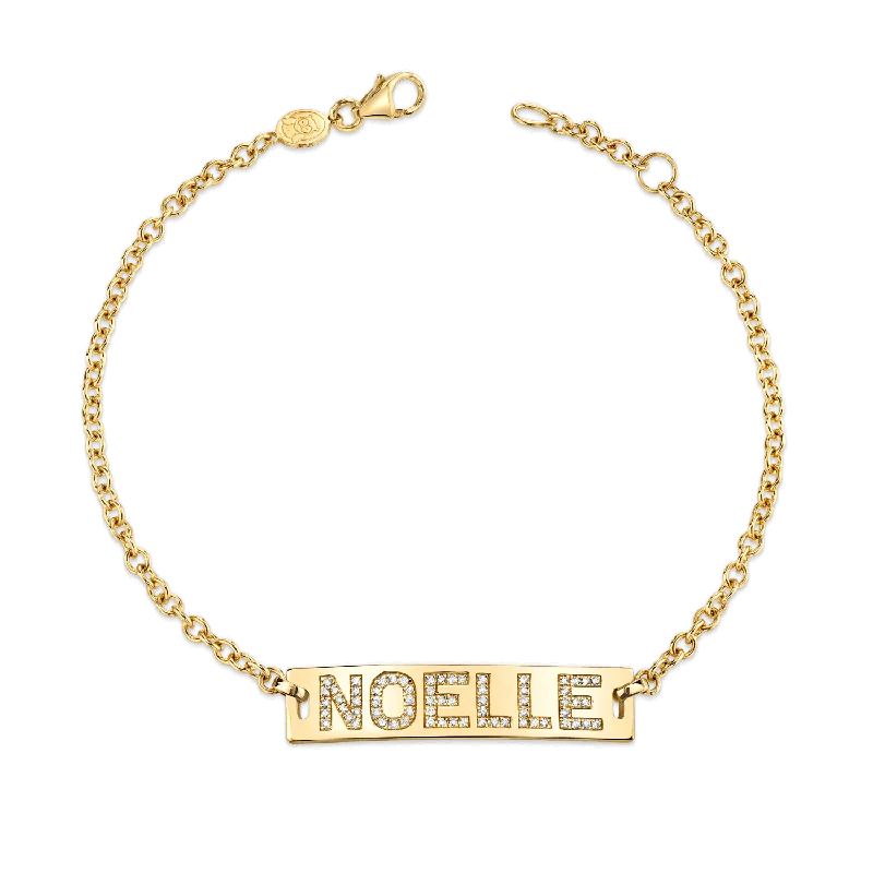 Fashion-Forward Geometric Jewelry For Contemporary Style Kids Signature Classic ID Engravable Pave Bracelet Fashion-Forward Geometric Jewelry For Contemporary Style Kids Signature Classic ID Engravable Pave Bracelet